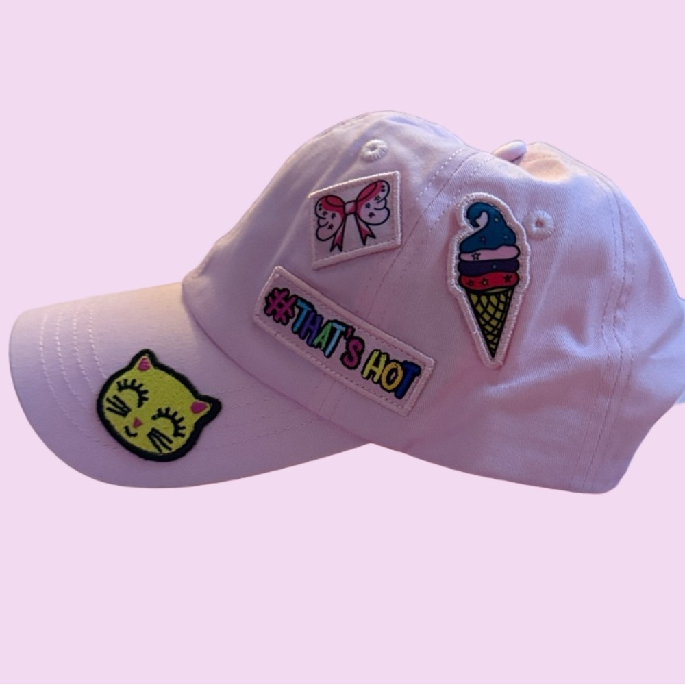 Paris Hilton Pink Cap with Fun Patches